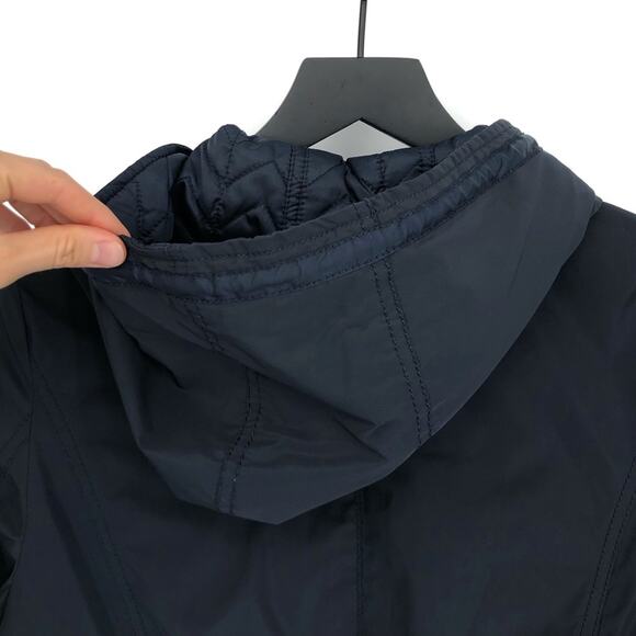 LAUNDRY By Shelli Segal Reversible Quilted Jacket Navy Blue S - Picture 10 of 10